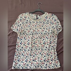 Comptoir des Cotonniers short sleeve floral blouse side S (38)